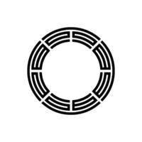 Minimalist Circular Emblem, Modern, Symbolic Outline vector