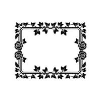 Elegant Floral Frame, Vintage Botanical, Border - Roses vector