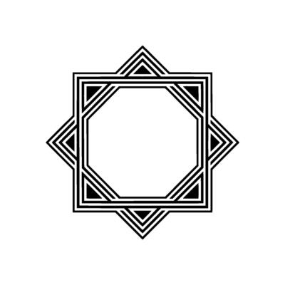 Geometric Star Frame, Minimalist, Black White
