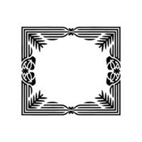 Art Deco Frame, Intricate Floral Border, Vintage vector