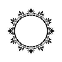 Stylized Floral Circle Frame, Vintage Element vector