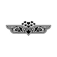 Elegant Heart Deco Border, Romantic Vintage vector