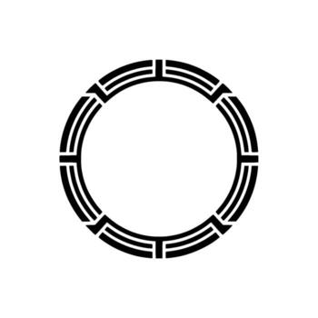 Geometric Circle Frame, Minimalist, Circular Motif - Composition - Outline vector