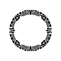 Art Deco Circle Frame, Intricate Black Ornamentation vector
