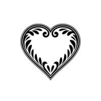 Intricate Black Heart Ornament, Decorative - Swirls vector