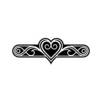 Elegant Heart Border, Vintage Element - Symmetry vector