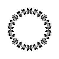Elegant Floral Wreath Border, Vintage Style - Stylized vector