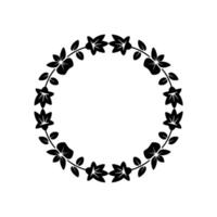 Elegant Botanical Wreath, Minimalist - Retro vector