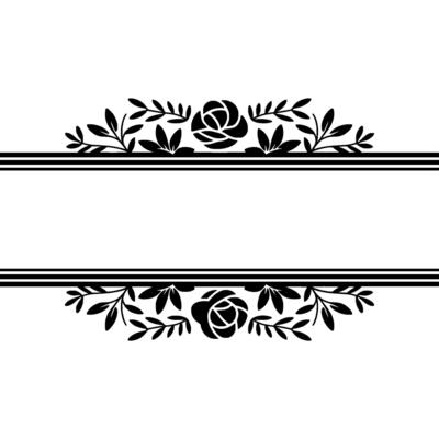Elegant Floral Border, Vintage , Minimalist Aesthetic - Rose