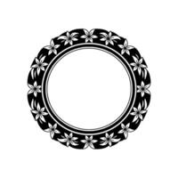 Elegant Floral Circle Frame, Vintage - Border vector