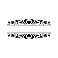 Elegant Decorative Border, Vintage Style Divider - Heart vector