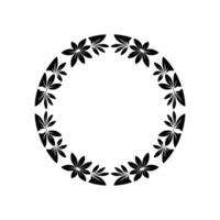 Stylized Floral Circle Border, Minimalist - Pattern vector