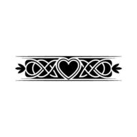 Intricate Celtic Heart Border, Vintage Element - Knotwork vector