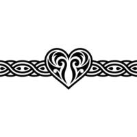Celtic Heart Border, Intricate, Symbolic Love, Knotwork vector