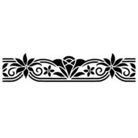 Intricate Black Floral Border, Vintage Element - Art nouveau - Decorative vector