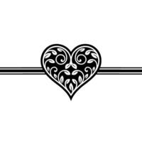 Intricate Floral Heart, Elegant Division vector