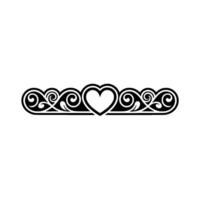 Elegant Heart Border, Vintage Ornamentation, Swirls vector