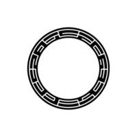 Geometric Circle Frame, Asian Inspired vector