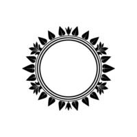 Elegant Botanical Circle Frame, Minimalist - Pattern vector