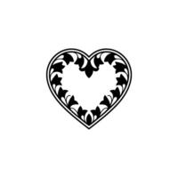 Intricate Floral Heart Emblem, Vintage Style - Ornament vector