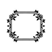 Elegant Floral Frame, Art Deco Style, Roses - Vintage vector