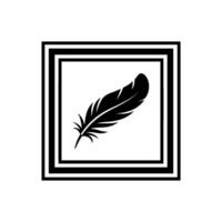 Minimalist Feather, Elegant Black White vector