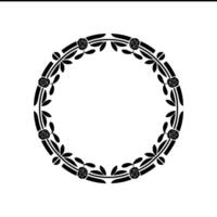 Elegant Floral Circle Border, Vintage, Decorative - Botanical vector