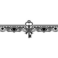 Victorian Key Border, Romantic Floral Ornamentation vector