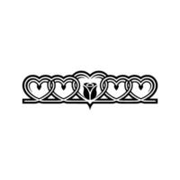 Elegant Celtic Rose Border, Vintage Element - Symmetrical vector