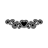 Intricate Heart Swirl Border, Elegant Element vector