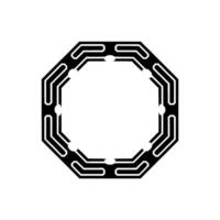 Illuminated Octagon Frame, Futuristic Glow vector