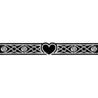 Intricate Celtic Heart Border, Vintage Element - Ribbon vector