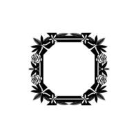 Elegant Floral Frame, Vintage Style, Decorative Border - Leaves vector