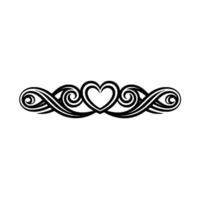 Intricate Heart Border, Elegant Swirls, Vintage vector