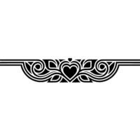 Elegant Deco Border, Vintage Heart Motif vector