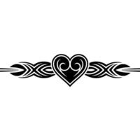 Intricate Tribal Heart Border, Elegant - Lineart vector