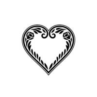 Intricate Floral Heart Ornament, Elegant - Decorative vector