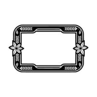 Art Deco Floral Frame, Elegant Border - Template vector