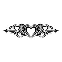 Intricate Heart Arrow Decorative Element, Vintage Style vector