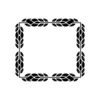 Geometric Deco Frame, Elegant Border, Stylized Foliage vector