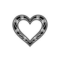 Intricate Tribal Heart Ornament, Elegant - Scrollwork vector
