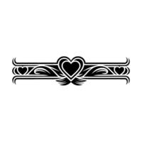 Intricate Heart Border, Vintage Ornamentation, Elegant - Lineart vector