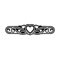 Elegant Heart Border, Vintage Decorative Element - Background vector