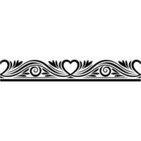 Elegant Black Ornamental Border with Heart Motif - Ornamentation vector