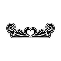 Elegant Black Ornamental Heart Border vector