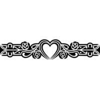 Intricate Floral Heart Border, Vintage Style - Decorative vector