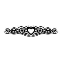 Intricate Tribal Heart Border, Elegant - Vintage vector