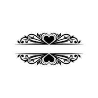Elegant Decorative Divider, Vintage Heart Motif - Border vector
