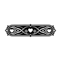 Intricate Black White Floral Border, Romantic vector