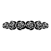 Stylized Rose Border, Elegant Black and White vector